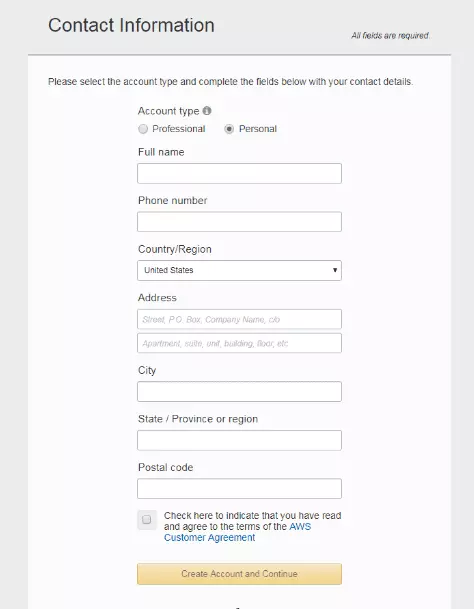 cách đăng ký vps amazon