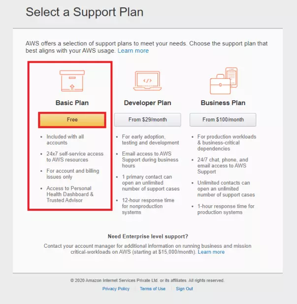 đăng ký vps amazon